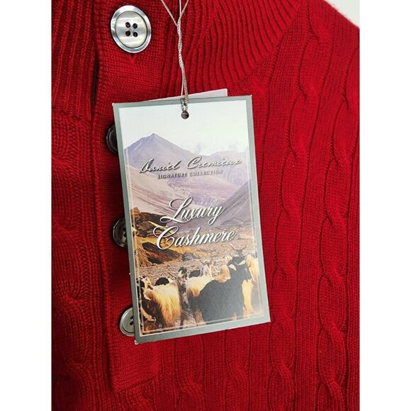 Daniel Cremieux Signature NWT Cable Knit 100% Cashmere Red Sweater XXL 2XL - Picture 5 of 6